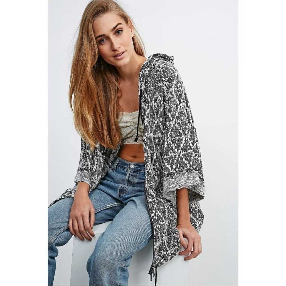 Free People Santa Fe Jacquard Zippered Kimono Hoodie Size Small - Picture 3 of 12